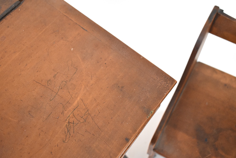 An early 20th century child's desk with push-under seat, - Image 3 of 5