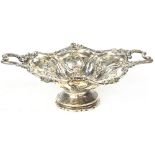 A Victorian hallmarked silver twin-handled bowl of circular lobed form,
