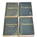 Four bound volumes of 'Country Life' magazine, 1911-1913.