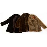 Three faux fur jackets with satin linings (3).