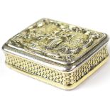 A George III silver gilt snuffbox of rectangular form,