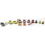 A large collection of vintage and modern diecast cars and other vehicles to include Matchbox, etc.