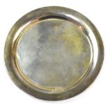A Norwegian silver tray of small proportions, with a plain border, Ayse Sezen, stamped 'AS' and 925,