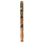 A Victorian Special Constable Police truncheon with painted gilt and red 'VR',