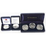 WESTMINSTER MINT; a cased set of three silver proof railway related £5 coins,