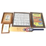 Three framed sets of cigarette cards of cricketing series, mounted in double sided glazed frame,