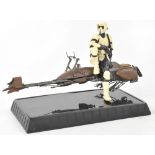 A boxed Star Wars Scout Trooper and Speeder Bike statue by Gentle Giant Ltd, height 21cm.