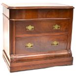 A Victorian mahogany serpentine front three-drawer chest,