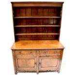 An early 19th century oak dresser,