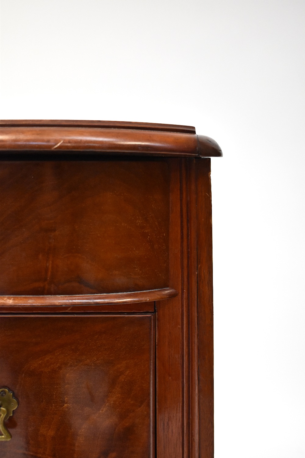 A Victorian mahogany serpentine front three-drawer chest, - Image 3 of 3