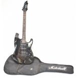A Marshall Rocket Special electric guitar in gloss black, in Marshall carry case.