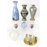 A small mixed lot of collectors' items to include a cloisonné baluster vase,