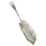 An early 19th century hallmarked silver fish slice, John Sheckleton, London 1807, approx 3.5ozt.