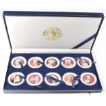 THE MORGAN MINT; a cased set of Marilyn Monroe colourised half dollar collection coins,