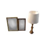 Two 20th century bevel edged mirrors, one in a gilded frame and one in an oak frame,