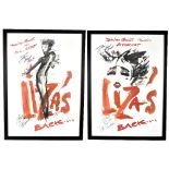 A pair of signed Liza Minnelli concert posters 'David Gest Presents in Concert Liza's Back....