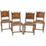 Four oak Priory-style dining chairs (4).