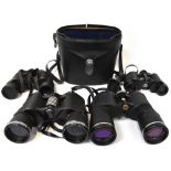 Four pairs of vintage binoculars to include cased Boots Ascot 10x50, Boots Admiral MkII 16x50mm,