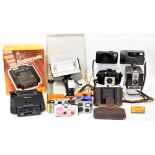 A small quantity of vintage photographic film equipment including a Nikon Zoom 310 AF,