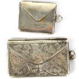 Two early 20th century hallmarked silver stamp cases,
