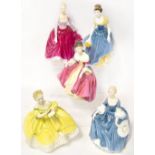 ROYAL DOULTON; five porcelain figures to include HN2315 'The Last Waltz', HN2335 'Hilary',