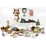 A collection of various ceramics and other items to include a late 19th Sunderland lustre ware jug