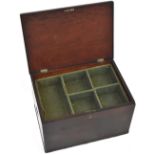 A 19th century stained pine campaign-style wine bottle travel case with hinged lid,