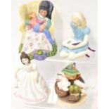 Four collectible porcelain figures to include Royal Doulton HN3635 'Amanda',