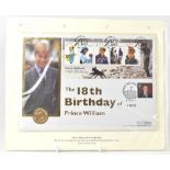 WESTMINSTER MINT; 'Prince William's 18th Birthday Gold Sovereign Coin Cover 2000',