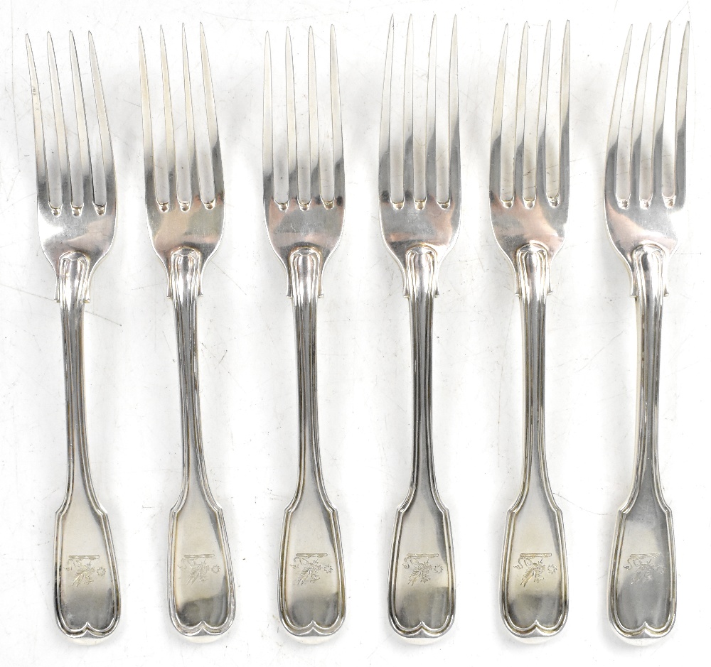 A set of six hallmarked silver small 'Old English' pattern forks,