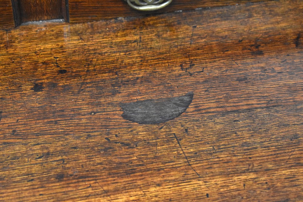 A George III style oak break-front sideboard comprising galleried back of three drawers above - Image 3 of 5