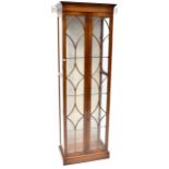 An Edwardian floor standing display cabinet, stepped frieze above twin astragal glazed doors,