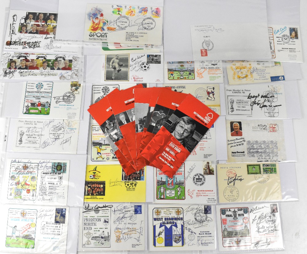 FOOTBALL; a large quantity of ephemera predominantly first day covers, some singly signed,