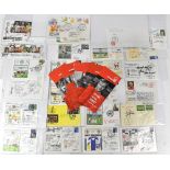 FOOTBALL; a large quantity of ephemera predominantly first day covers, some singly signed,