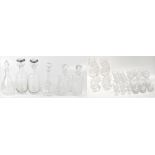 A quantity of good cut and plain crystal glassware to include two modern clear crystal decanters of