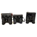 Three pairs of cased vintage binoculars to include Miranda 8x40 coated optics,
