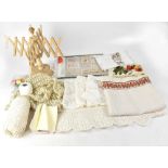 A quantity of embroidery and tapestry items to include an unfinished crochet project including all