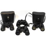 Four pairs of vintage binoculars to include Tasco fully coated no.