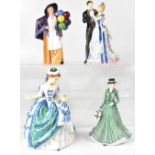 ROYAL DOULTON; four figures comprising HN5641 'We Wish You a Merry Christmas', HN3374 'Linda',