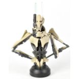 A Star Wars collectible mini bust of General Grievous by Gentle Giant Ltd, height 23.5cm.
