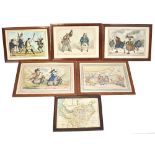 Various early 19th century and later colour political satire caricature prints to include 'On a