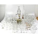 A quantity of cut glass and crystal to include various wine glasses, drinking glasses,