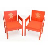 LORD SNOWDON; a pair of Prince of Wales 1969 investiture chairs, produced for the investiture of