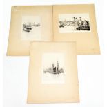 ROLAND LANGMAID (1897-1956); two pencil signed dri-point etchings 'Westminster' and 'Tower