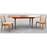 MACINTOSH; a mid century teak pull out extending dining table, length unextended 152cm, height 74cm,