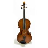 MAURICE K BOUETTE; a good full-size English viola with two-piece back, length 42cm, with interior