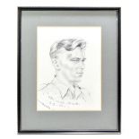 ENGLISH SCHOOL MID 20TH CENTURY; pencil sketch, portrait of Stanley Edward Gorton while on