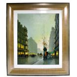 CHARLES JANIN (French); oil on canvas, 'Avenue De L'Opera', signed, titled on label verso, 65 x