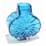GEOFFREY BAXTER FOR WHITEFRIARS; a sunburst vase decorated in the Kingfisher blue colourway,