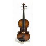 A full-size German violin, the two-piece back length 35.8cm, unlabelled, cased.Additional